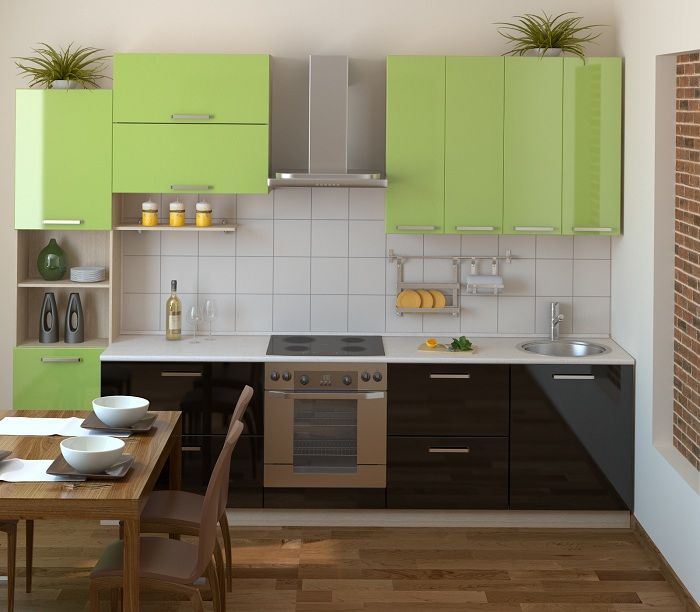 Une bonne option pour décorer l'intérieur de la cuisine dans des tons café et olive, ce qui sera une excellente option pour transformer l'intérieur.