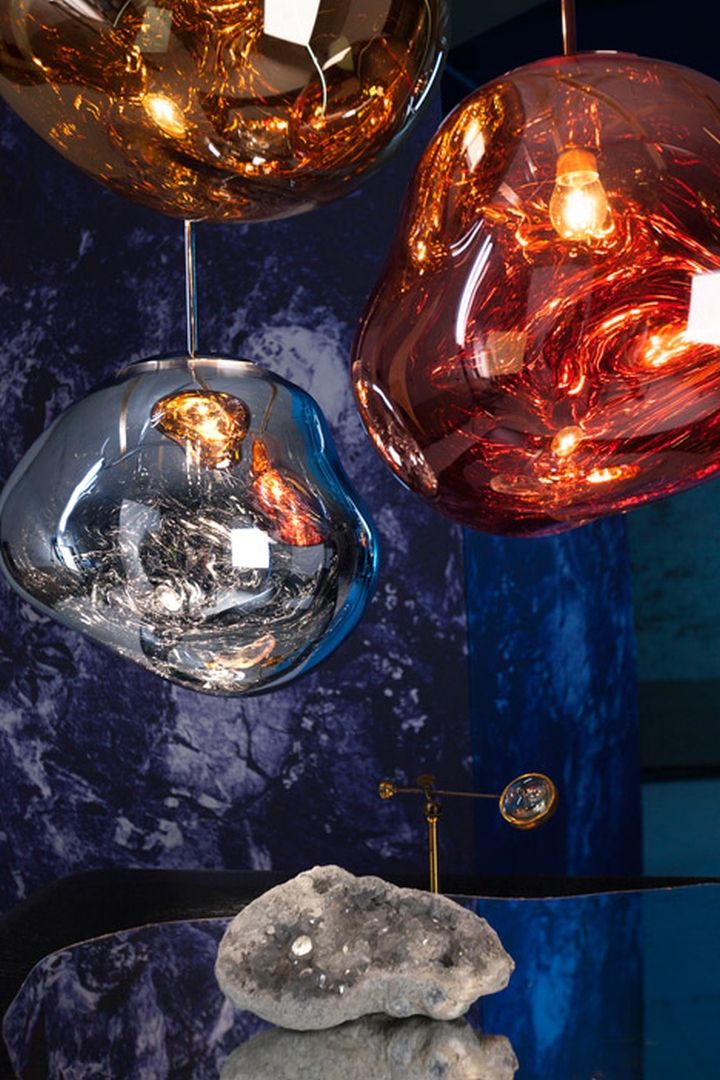 Дизайн подвесных светильников Melt Pendant Light от Тома Диксона в форме капель застывшего стекла