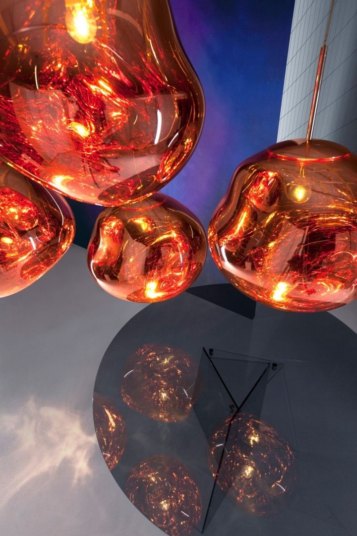 Дизайн подвесных светильников Melt Pendant Light от Тома Диксона в форме капель застывшего стекла