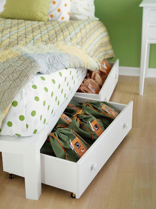 Storage space in the bedroom. 15 ideas