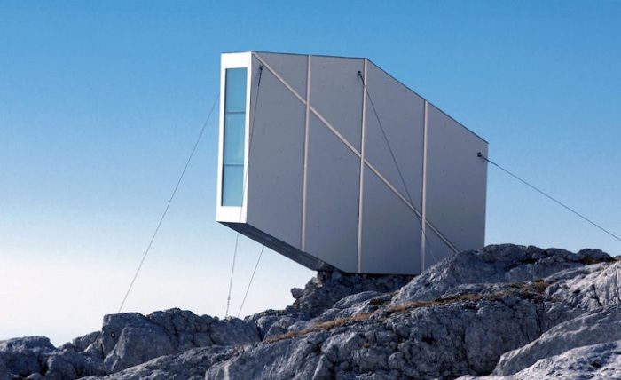 Shelter for climbers on the peak of Mount Kanin.