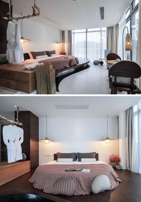 سرير مريح وغير قياسي سيكون حلاً مذهلاً لتزيين الغرفة.