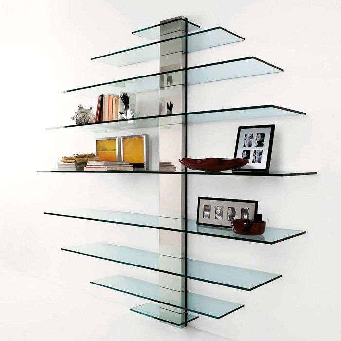 Glass shelves make the interior weightless.