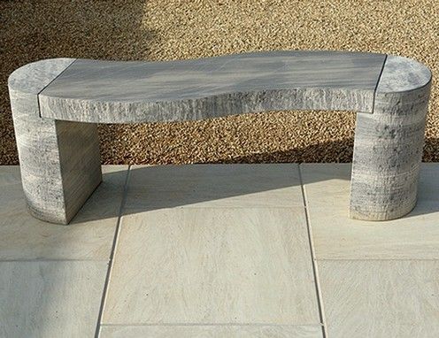 Twisting marble bench