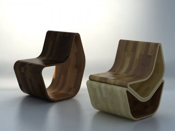 Designer chairs made of wood