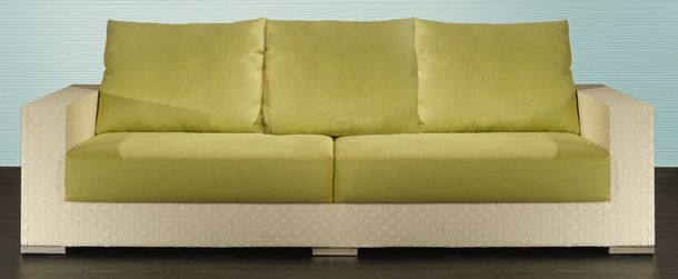 Apta synthetic fiber and wood sofa