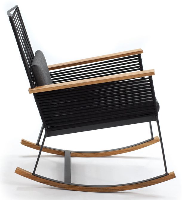 Landscape wood rocking chair