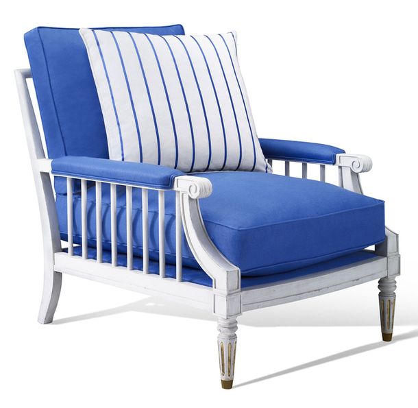 Conservatory blue armchair