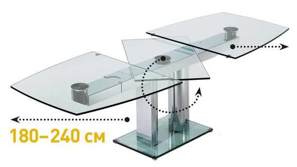 Трапезарна маса от трансформирано стъкло
