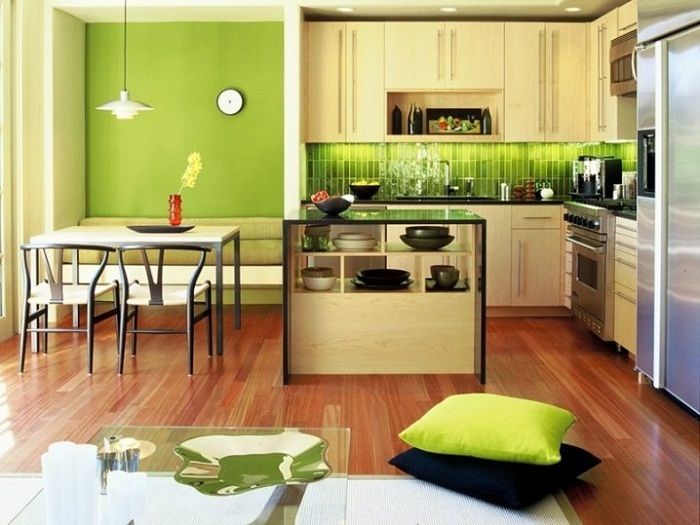 Отлично решение за декориране на стая в светло зелен цвят.