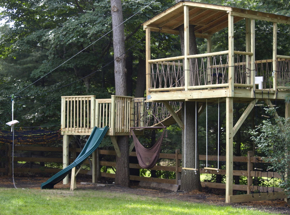 Children's playground with a slide