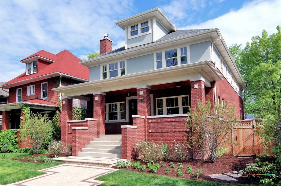 The combination of white and red in home decoration