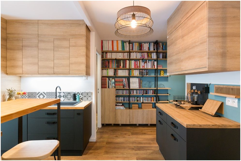 Cucina-soggiorno con bar: foto di interni in diversi design tematici