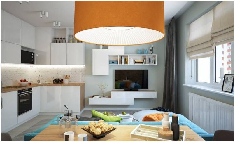 Современная гостиная с мини-кухней: идеи рационального использования пространства 15 кв. м