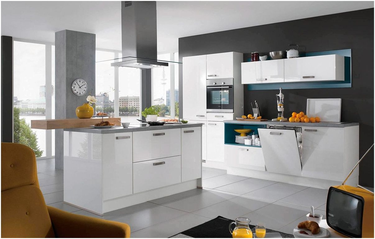 Cucina-soggiorno con bar: foto di interni in diversi design tematici