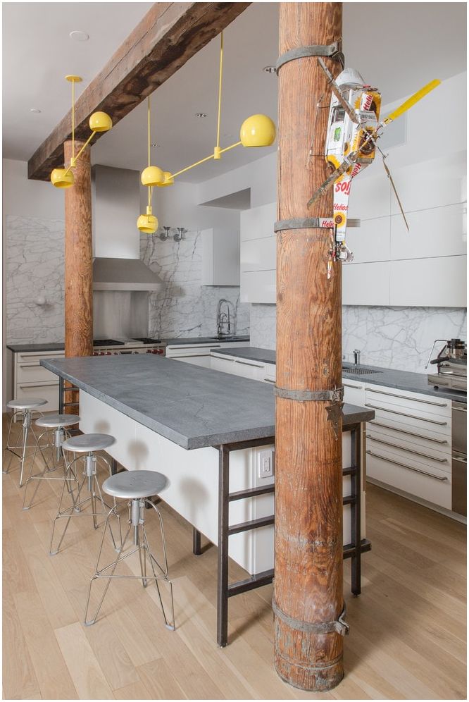 Кухня-хол с бар: снимки на интериори в различен тематичен дизайн