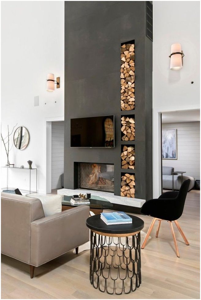 Fireplace in the living room: stylish design solutions 2019