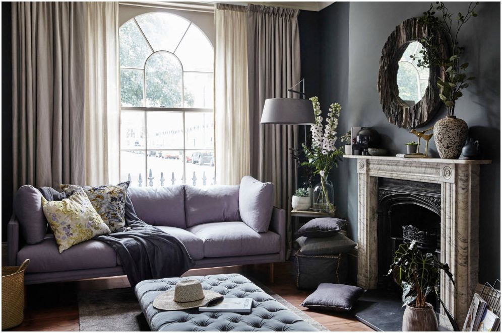 Záclony v obývacím pokoji roku 2019: současné modely a barvy