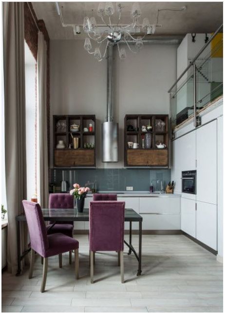 Keittiö-olohuone: nykyiset suunnitteluideat vuonna 2019