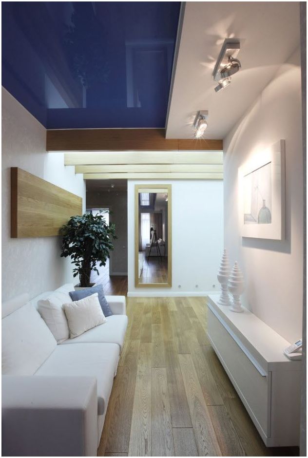 Stretch stropy: fotografie do haly - elegantné príležitosti na zdobenie modernej obývacej izby