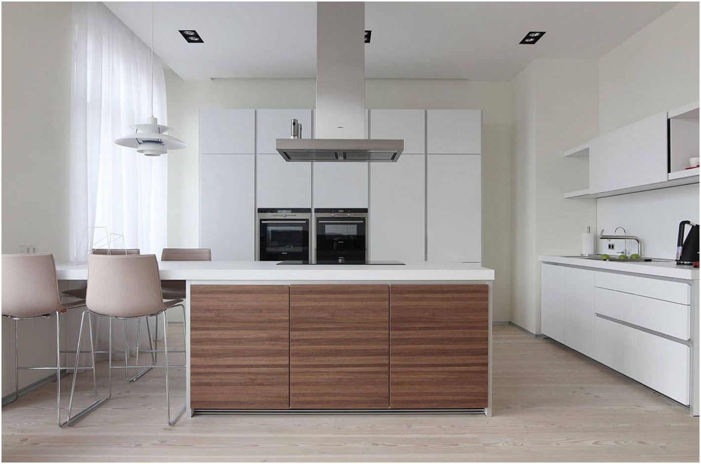 Kuhinja-studio 20 sq. m: zoniranje prostora u najboljim dizajnerskim projektima